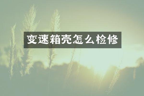 变速箱壳怎么检修