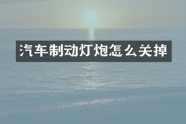 汽车制动灯炮怎么关掉