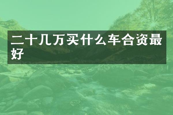 二十几万车合资最好