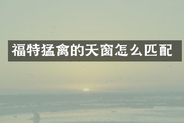 福特猛禽的天窗怎么匹配