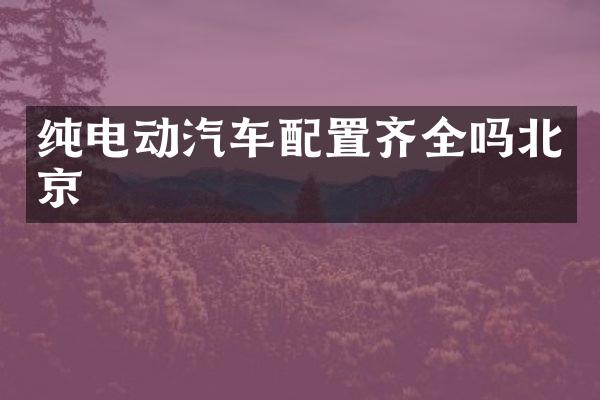 纯电动汽车配置齐全吗北京