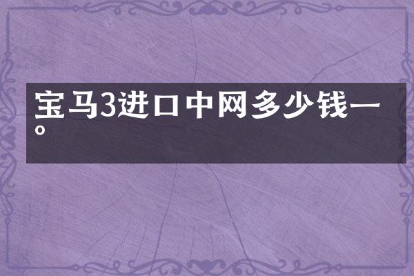 宝马3进口中网多少钱一台