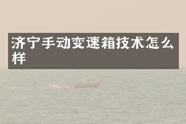 济宁手动变速箱技术怎么样