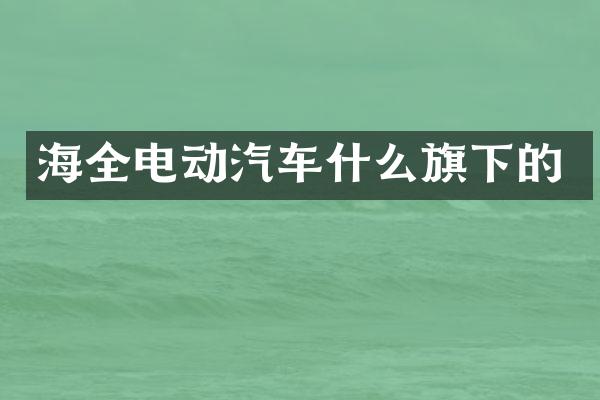海全电动汽车什么旗下的