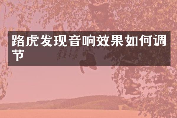 路虎发现音响效果如何调节