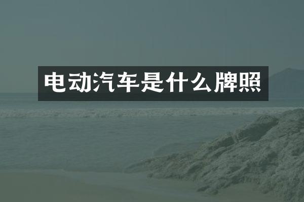 电动汽车是什么牌照