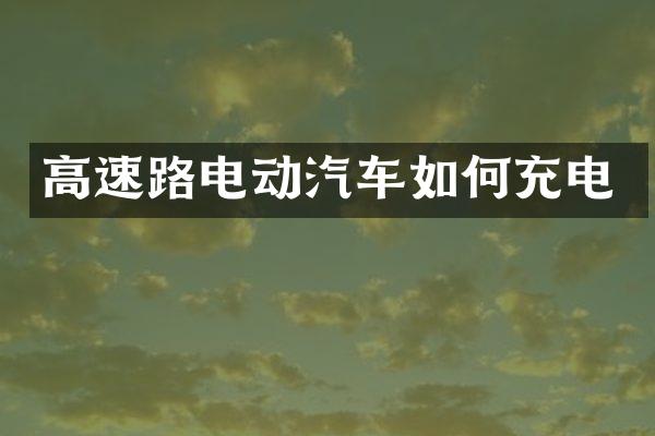 高速路电动汽车如何充电