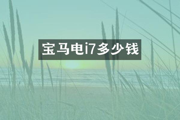 宝马电i7多少钱