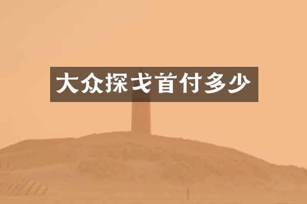 大众探戈首付多少