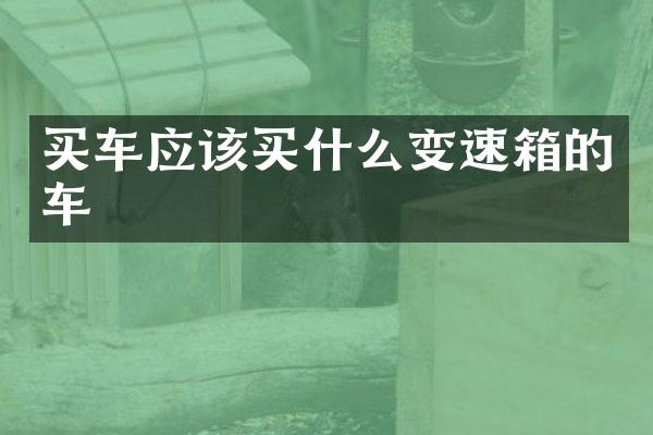 买车应该变速箱的车