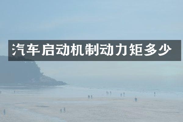 汽车启动机制动力矩多少