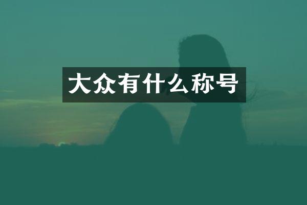大众有什么称号