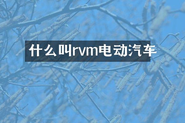 什么叫rvm电动汽车