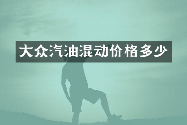 大众汽油混动价格多少