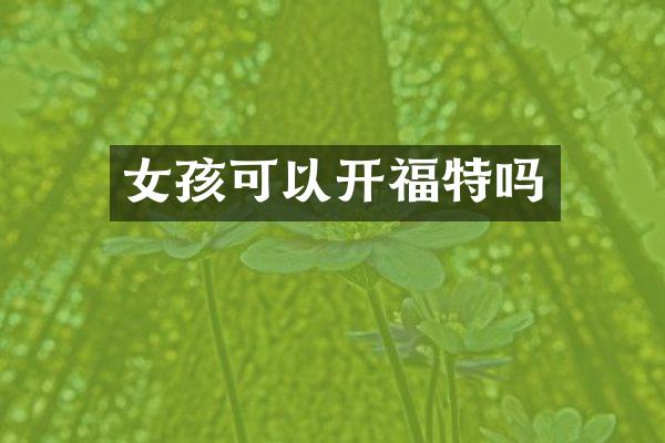 女孩可以开福特吗