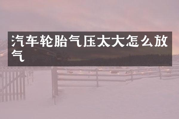 汽车轮胎气压太大怎么放气