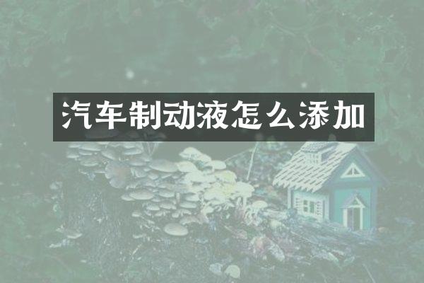 汽车制动液怎么添加
