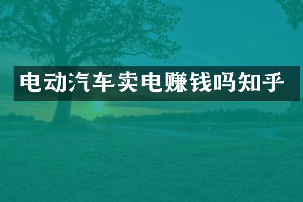 电动汽车卖电赚钱吗知乎