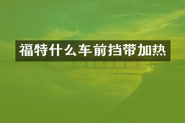 福特什么车前挡带加热