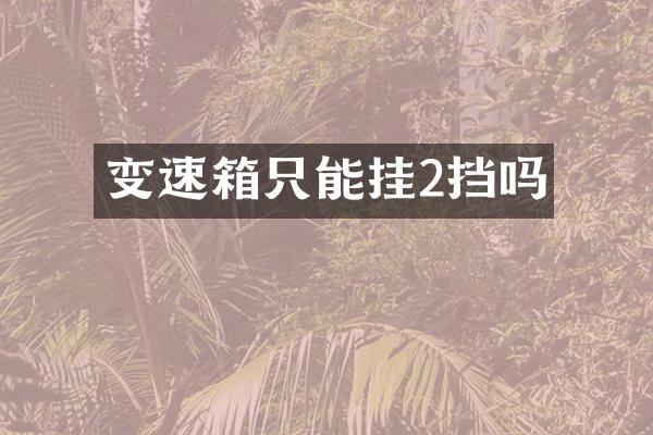 变速箱只能挂2挡吗