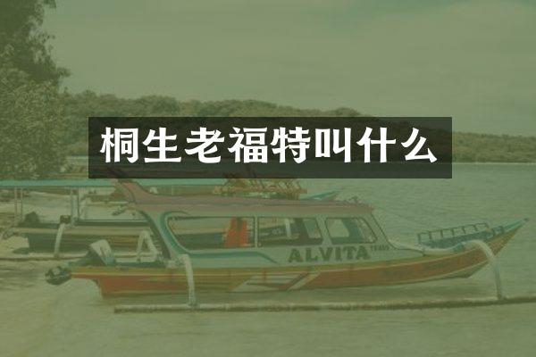 桐生老福特叫什么