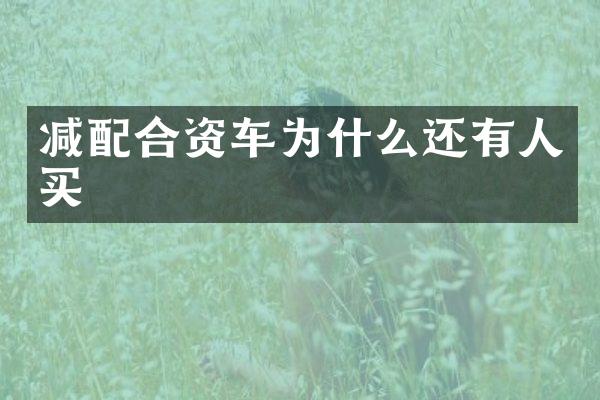 减配合资车为什么还有人买