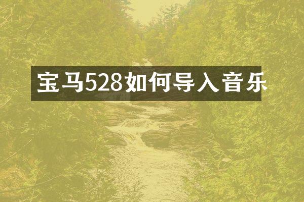 宝马528如何导入音乐