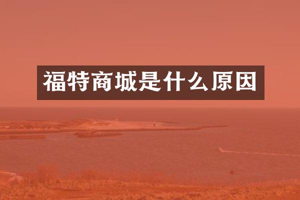 福特商城是什么原因