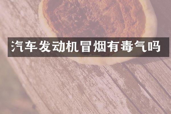 汽车发动机冒烟有毒气吗