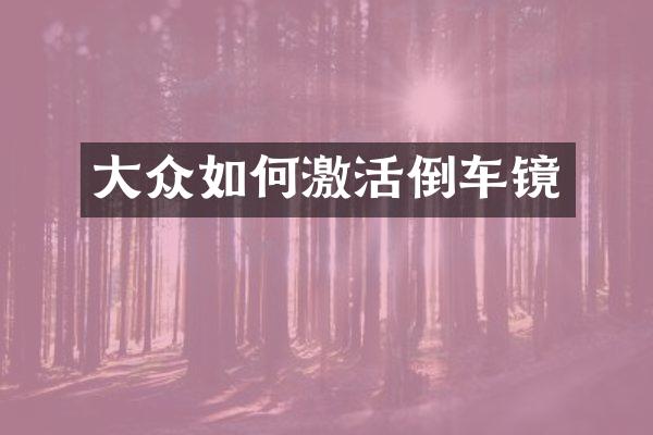 大众如何激活倒车镜