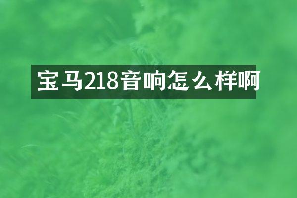 宝马218音响怎么样啊