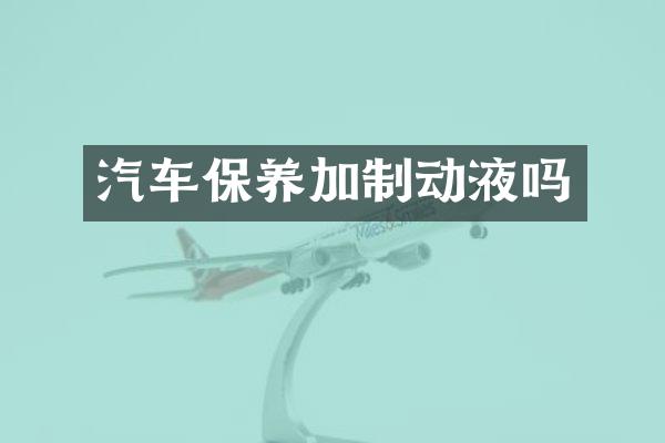 汽车保养加制动液吗
