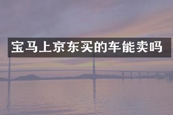 宝马上京东买的车能卖吗