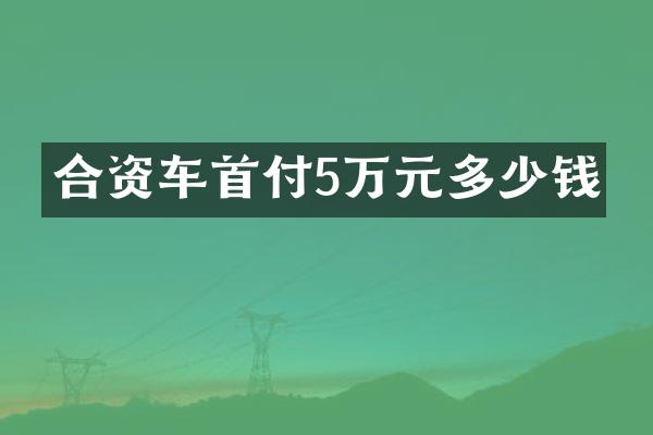 合资车首付5万元多少钱