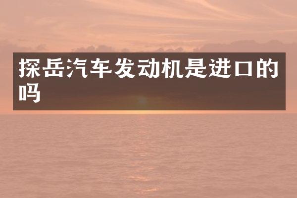 探岳汽车发动机是进口的吗