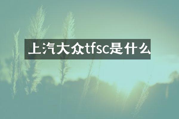 上汽大众tfsc是什么