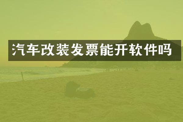 汽车改装发票能开软件吗