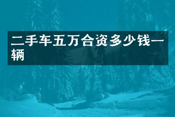 二手车五万合资多少钱一辆