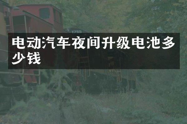 电动汽车夜间升级电池多少钱