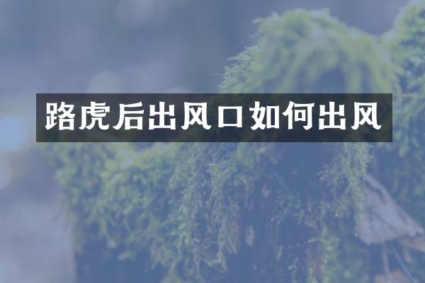 路虎后出风口如何出风