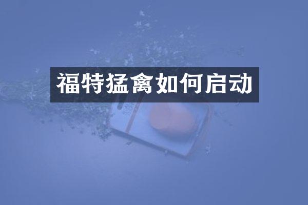 福特猛禽如何启动
