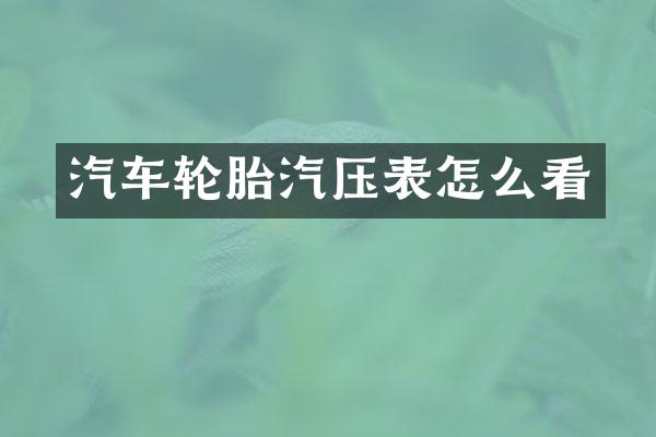 汽车轮胎汽压表怎么看