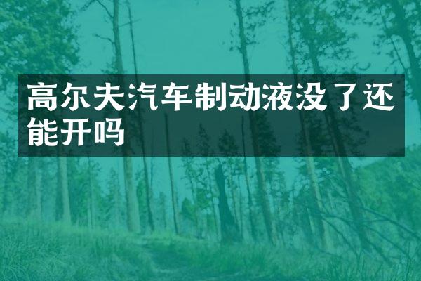 高尔夫汽车制动液没了还能开吗