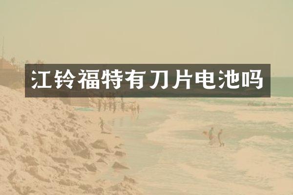 江铃福特有刀片电池吗
