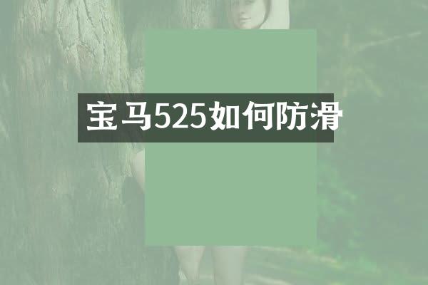 宝马525如何防滑