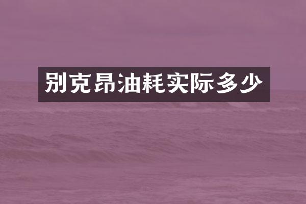 别克昂油耗实际多少