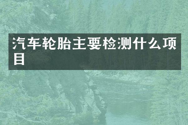 汽车轮胎主要检测什么项目