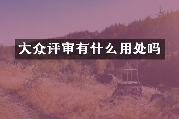 大众评审有什么用处吗
