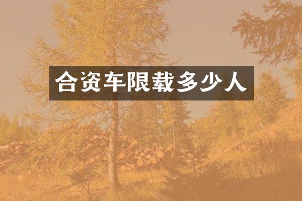 合资车限载多少人