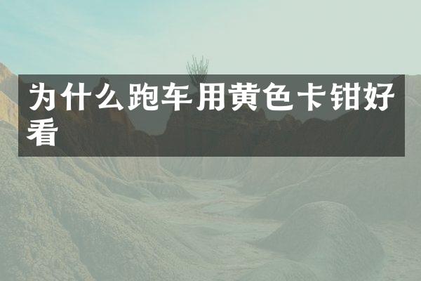 为什么跑车用黄色卡钳好看
